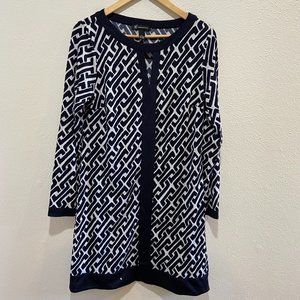 L "INC" Navy Geometric Print Dress